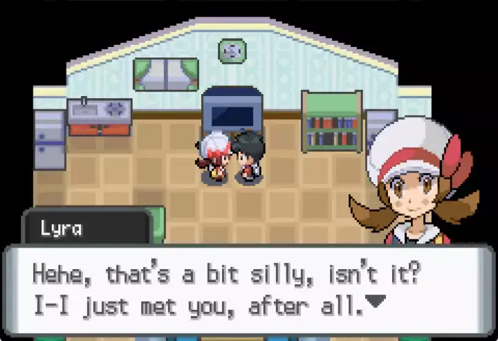 Lyra's portrait accompanies a conversation inside a house.